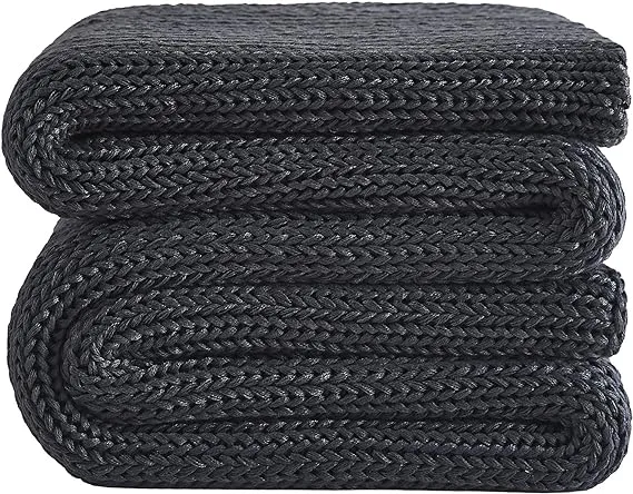 L'AGRATY Knitted Weighted Blanket - 60"x80" 15lbs Cooling Chunky Knit Heavy Blanket for Adults Braided Crochet Throw Thick Cable Yarn Knit Decorative Blanket No Beads Evenly Weighted Machine Washable