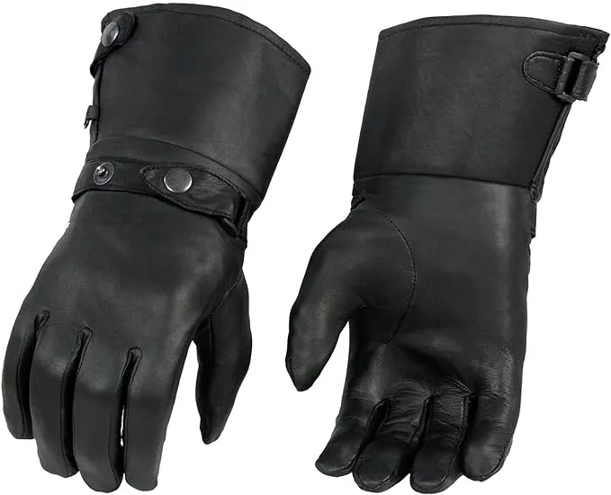 Milwaukee Leather SH264 Men's Black Leather Thermal Lined Gauntlet Gloves - Large ...