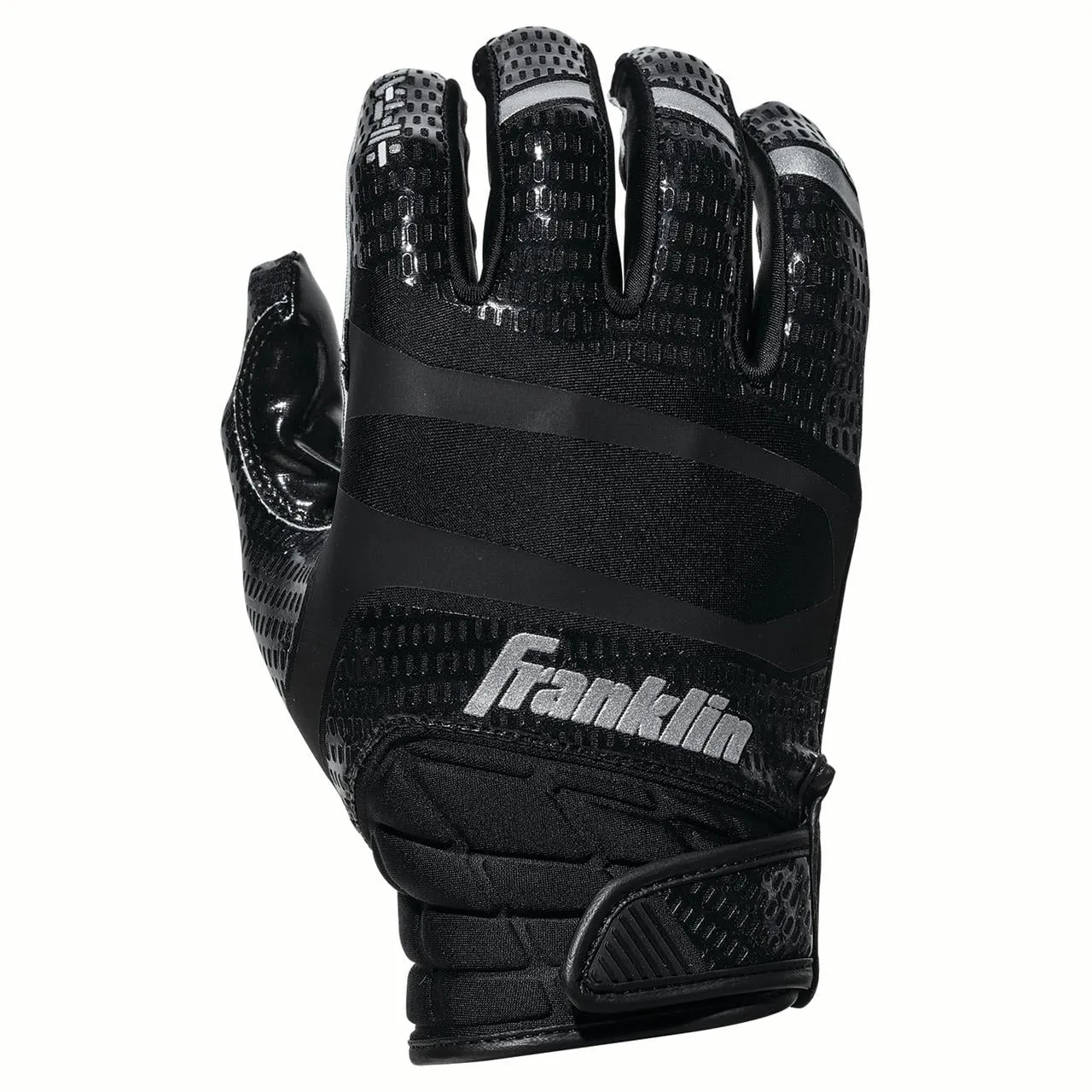 Franklin Sports Hi-Tack Premium Football Receiver Gloves - Black - Youth Medium