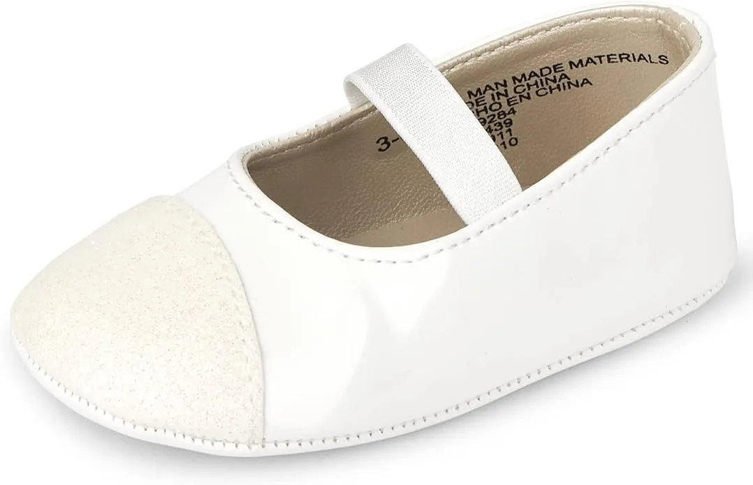 Baby Girls Glitter Ballet Flats - White