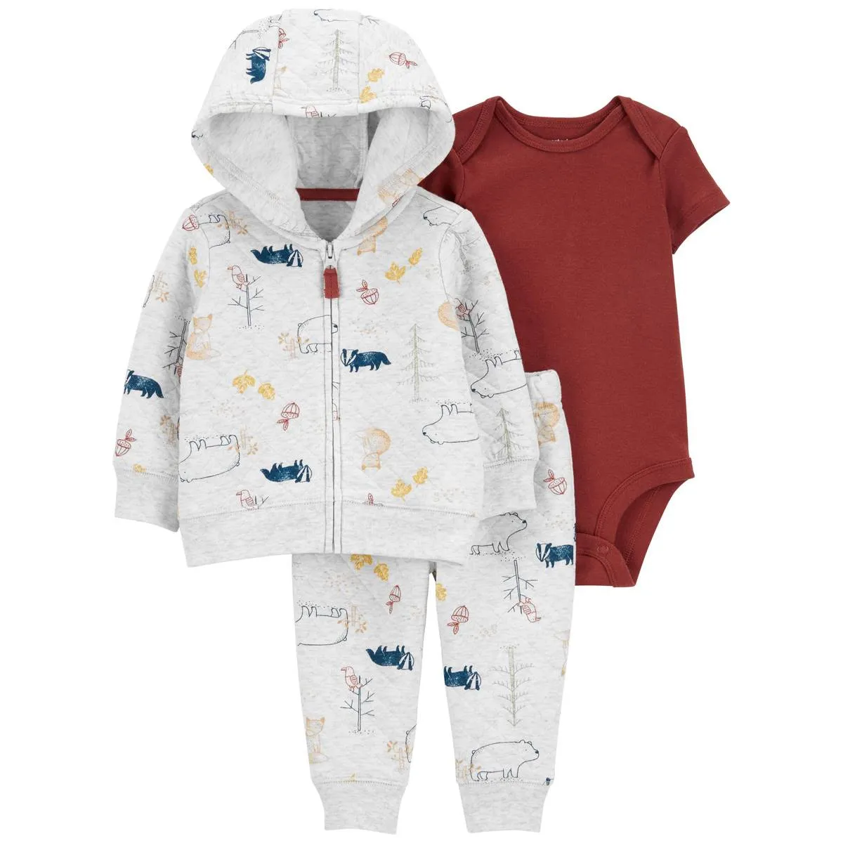 Carter's Baby Boys 3-Piece Woodland Creatures Little Jacket Set 18M Multi