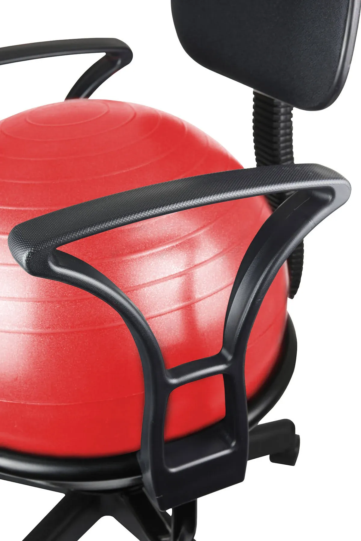 Cando Metal Mobile Ball Stabilizer Chair With Arms Ball  Red