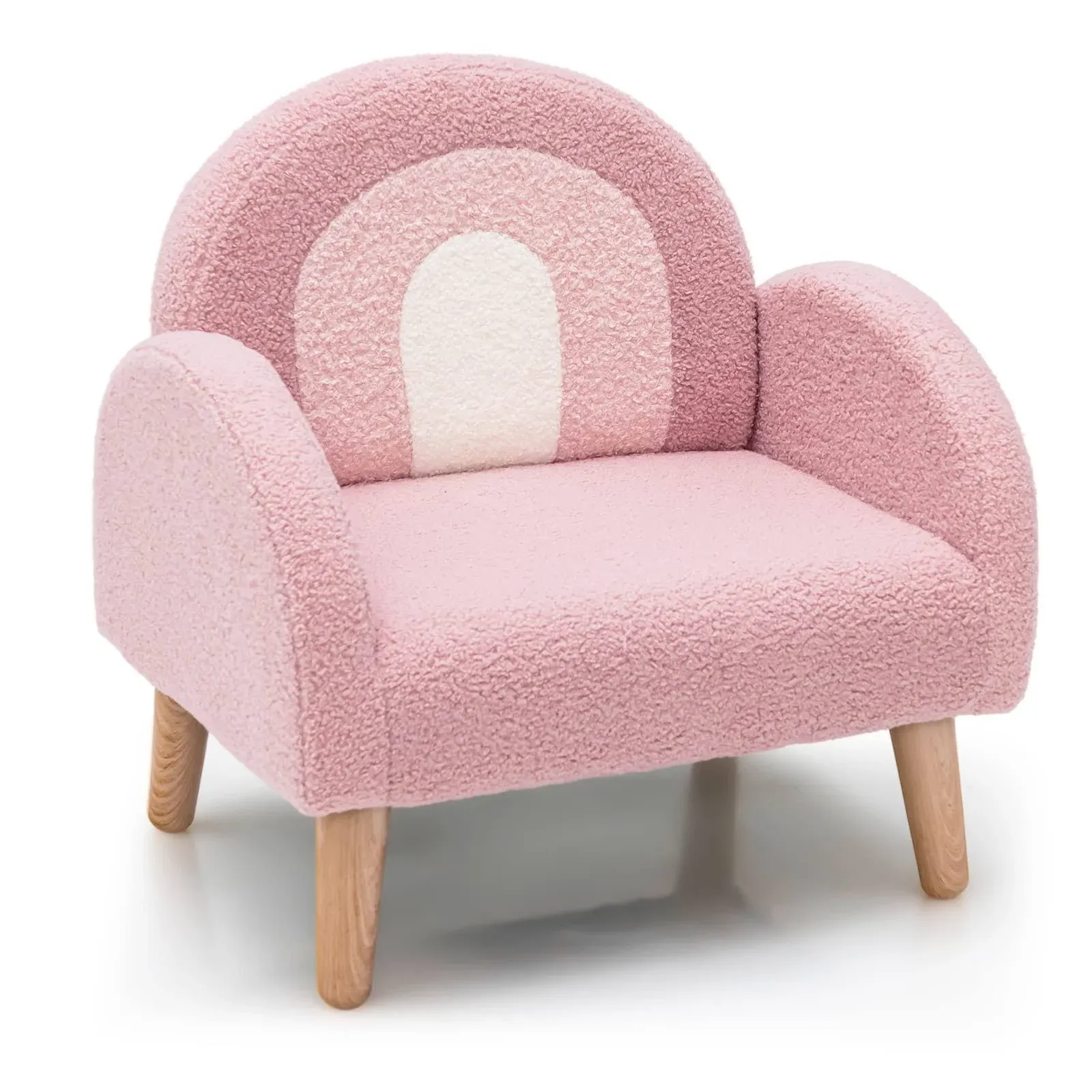 INFANS Kids Sofa, Toddler Armchair with Solid Wooden Frame Anti-Tipping Design Plush Fabric, Upholstered Children Chair