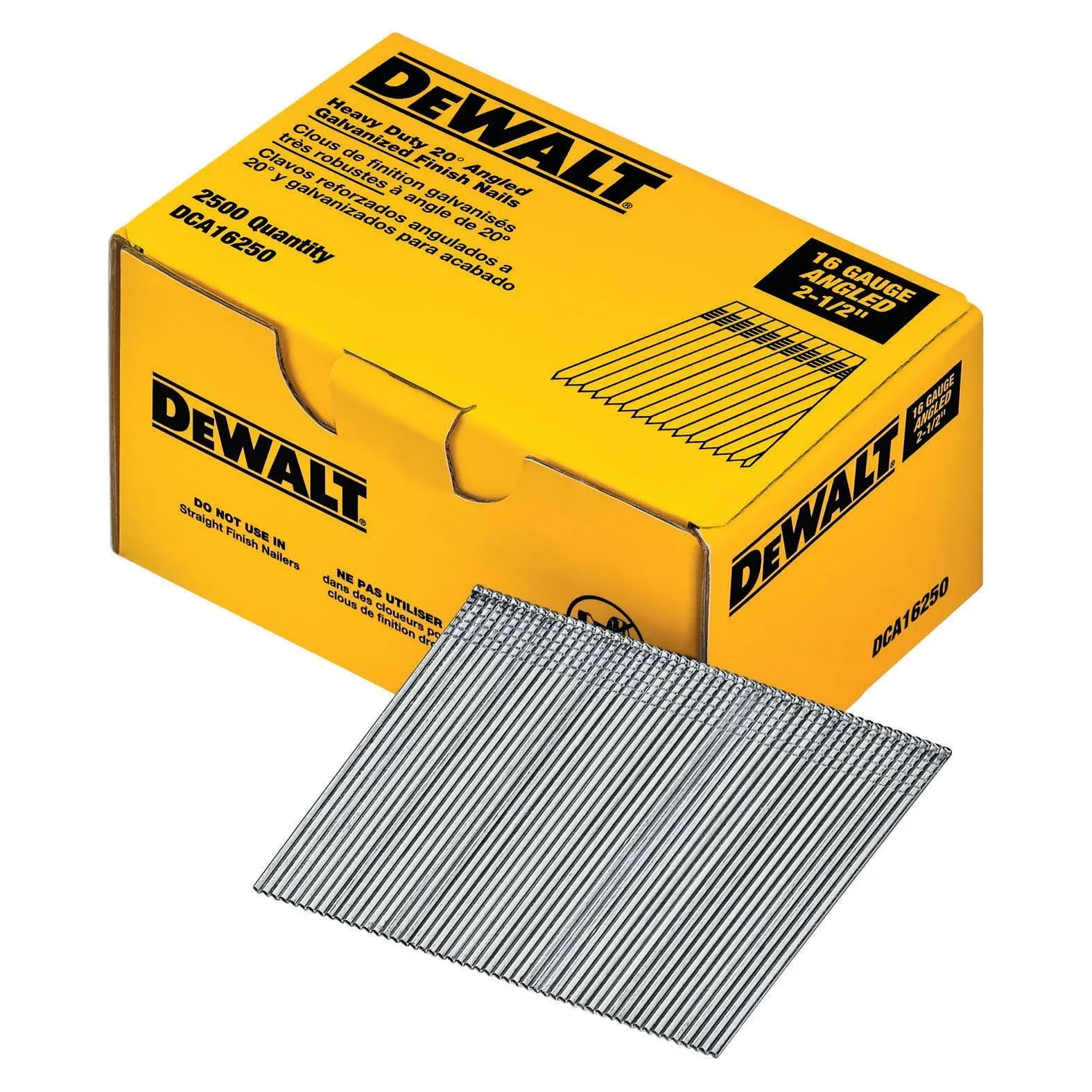 DeWalt DCA16250 Angled Finish Nails, 2-1/2 inch