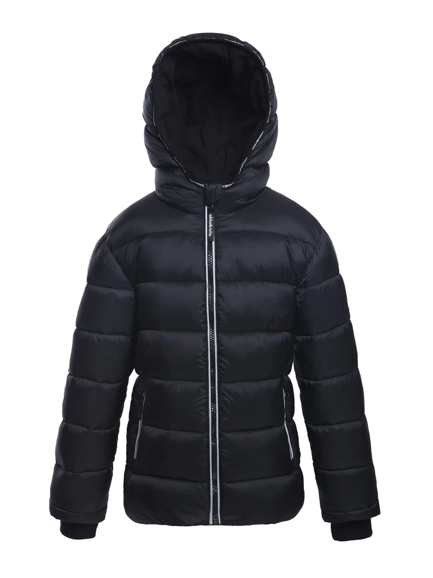 Rokka&Rolla Boys' Heavy Winter Puffer Coat Bubble Jacket-Very Black, Size 10-12