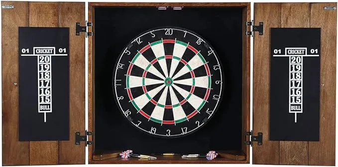 Hathaway Drifter Solid Wood Dartboard & Cabinet Set