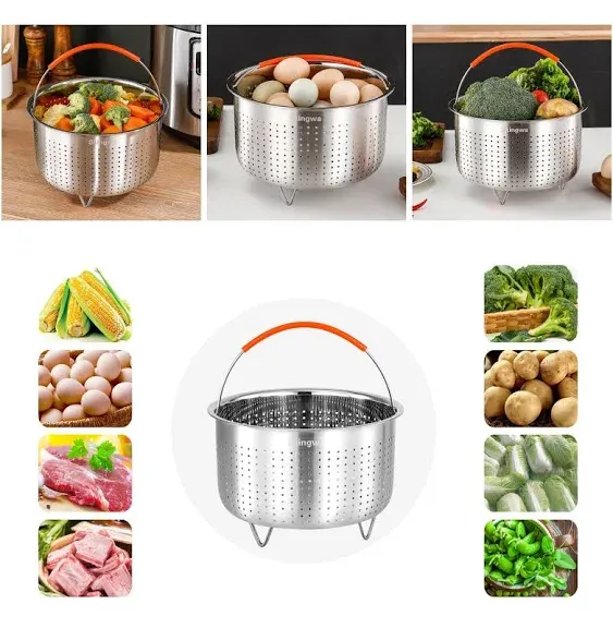 Skingwa Steamer Basket for Instant Pot, Vegetable Steamer Basket Stainless Steel Steamer Basket Insert for Pots