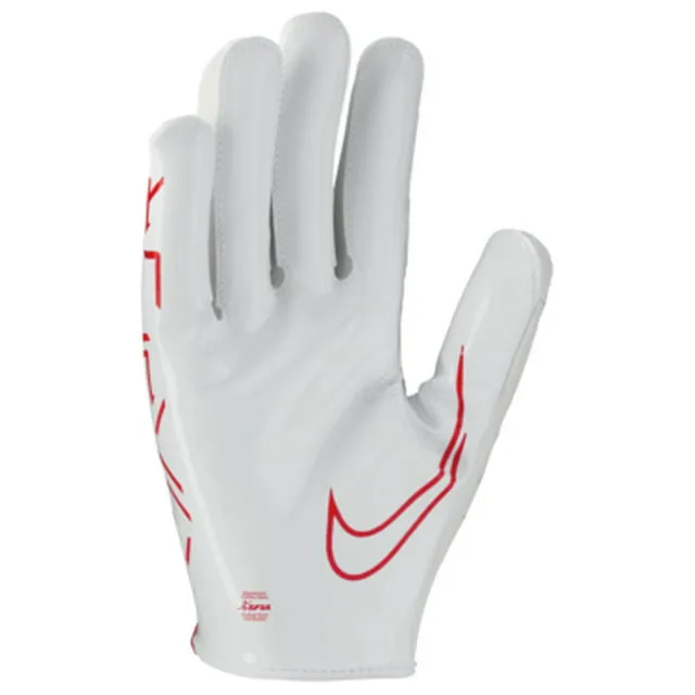 Nike Youth Vapor Jet 7.0 Football Gloves White Red Size Youth Small