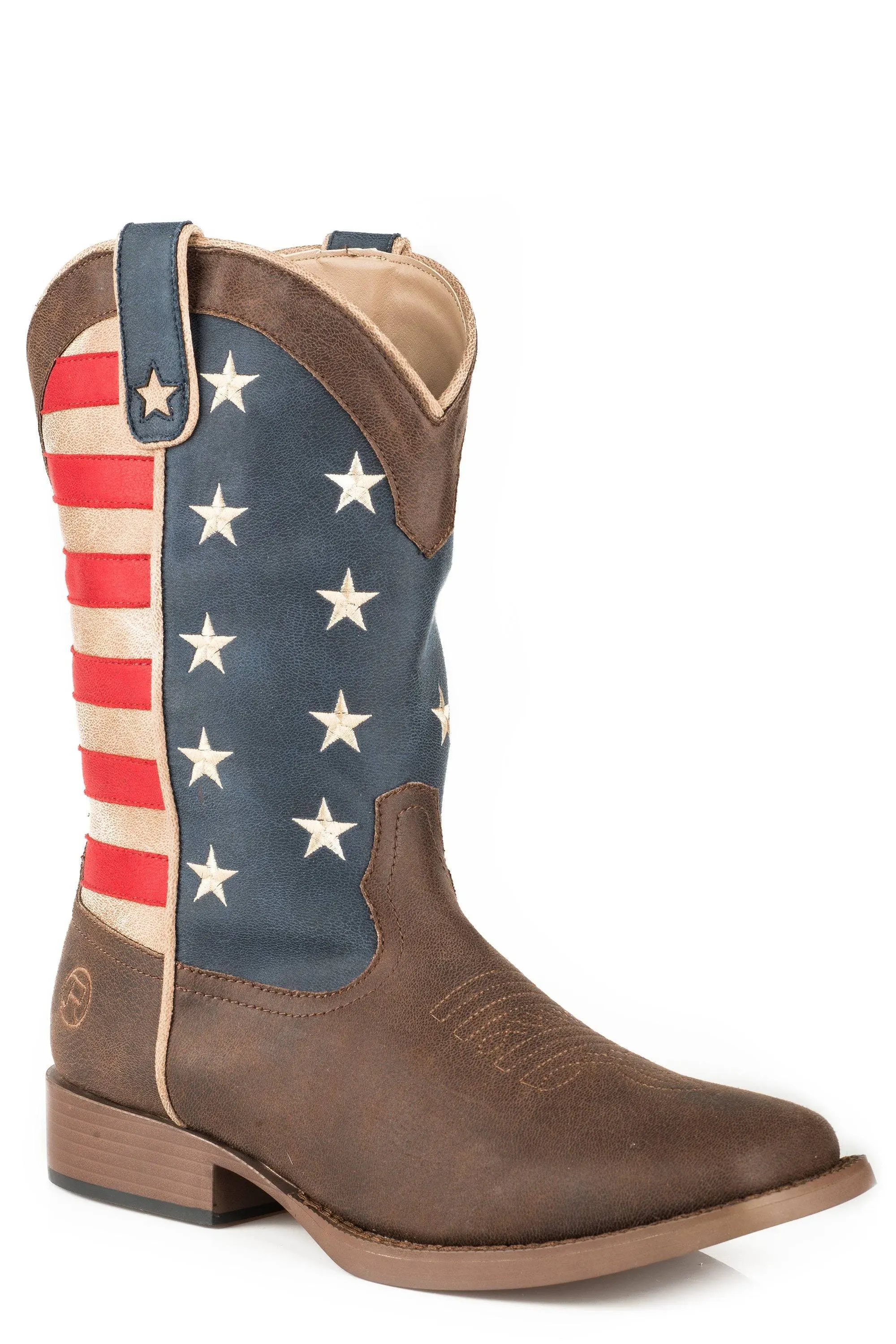 Roper Boys' Brown American Patriot Boots - Square Toe