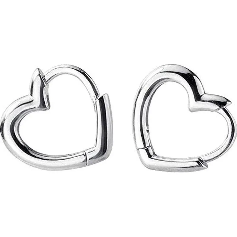 Dainty Love Heart Shaped Small Hoop Sleeper Earrings for Women Teen Girls S925 Sterling Silver 14K Daith Heart Cartilage Tragus Cute Minimalist Hoops