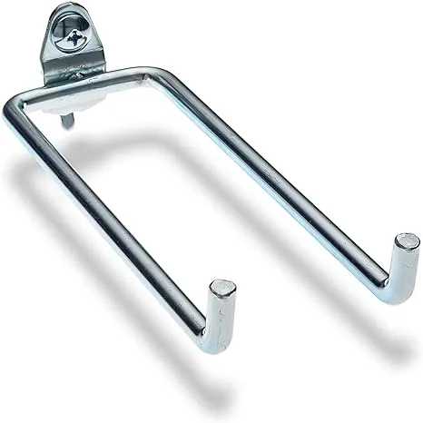 Triton Products Double Rod Pegboard Hooks, 5 3/4", Silver, 10 Type: Pack