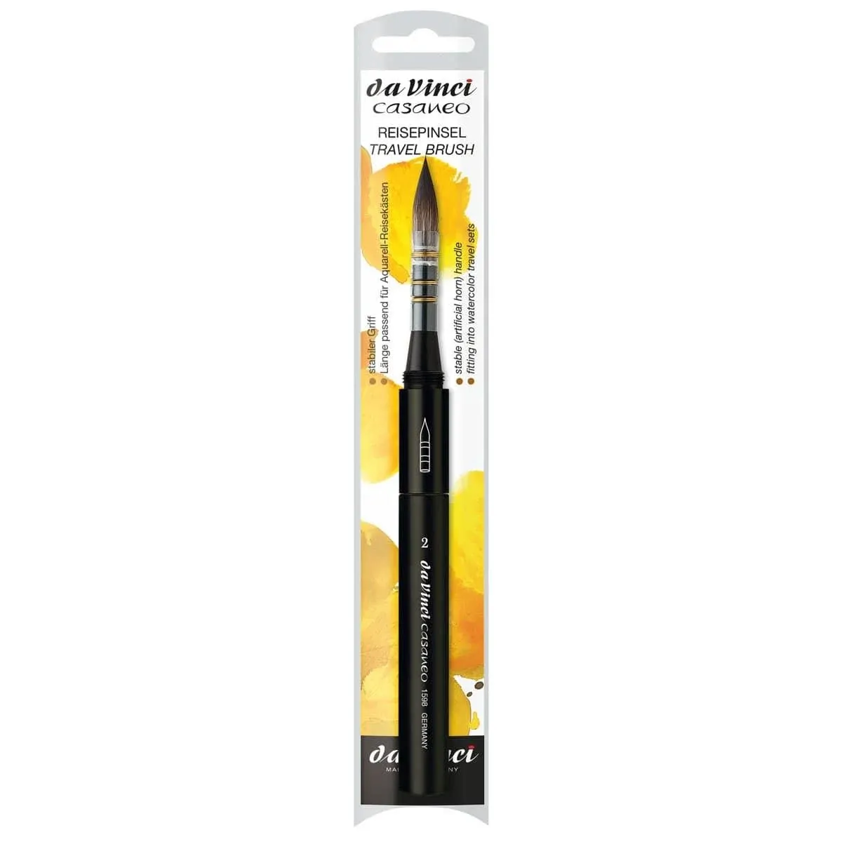 Da Vinci : Casaneo : Synthetic Watercolor Travel Brush : Series 1598TP : Round : Size 2