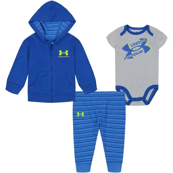 Under Armour Baby Boys Stripe Take Me Home Bodysuit Set, 12 Months, Cotton