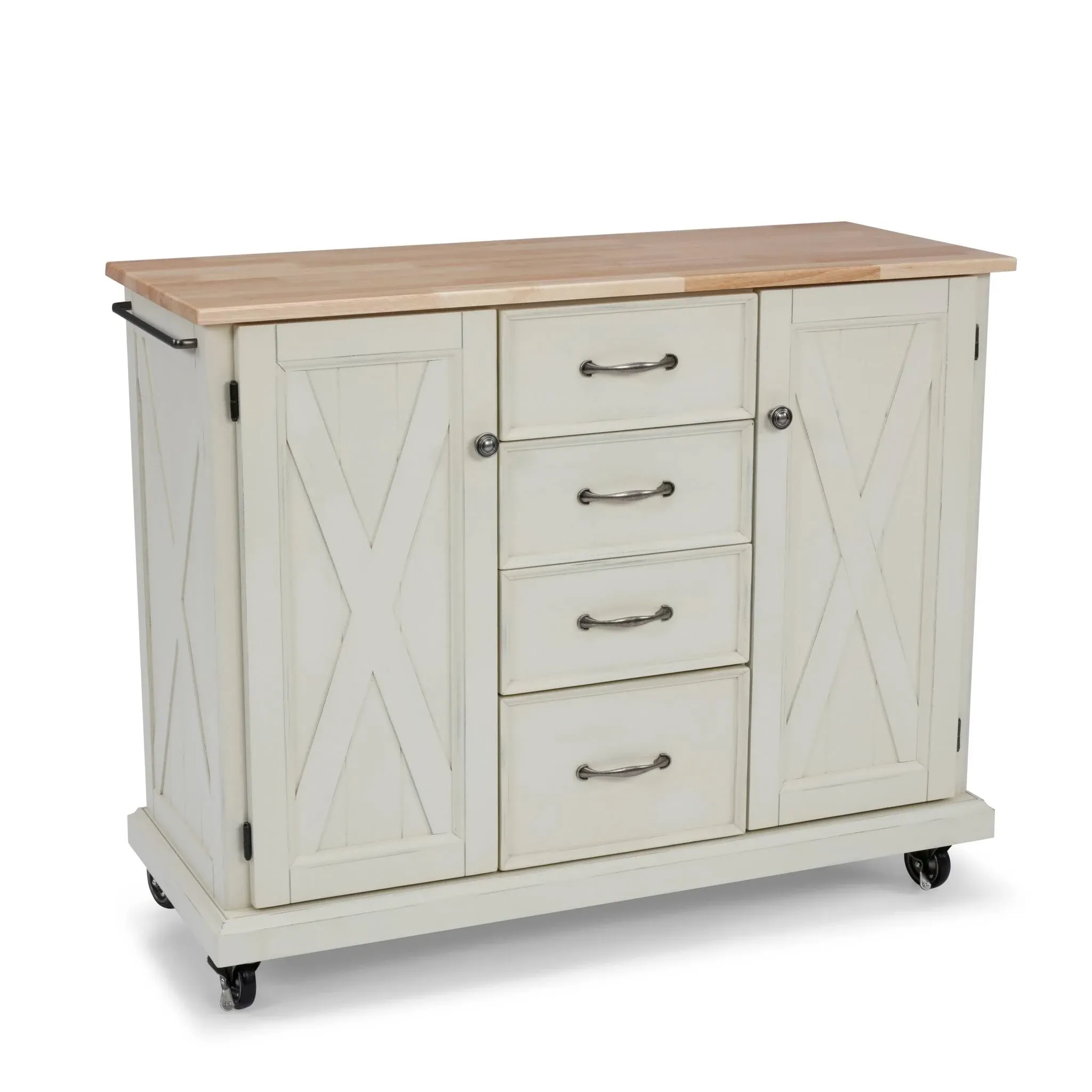 Homestyles Bay Lodge Off White Kitchen Cart