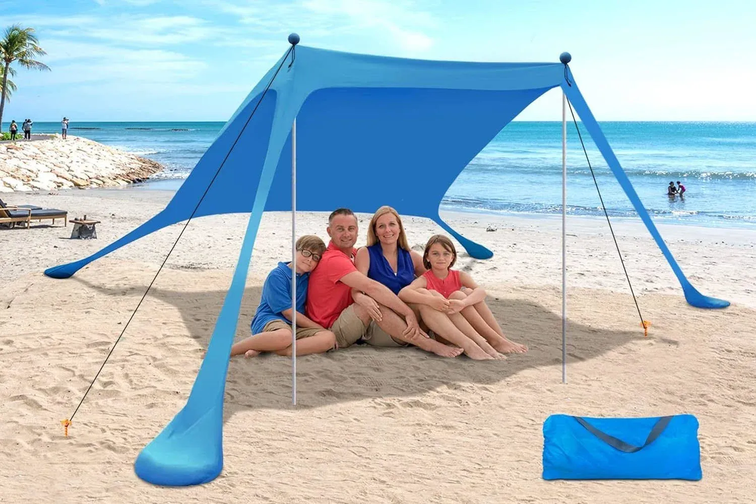 YENGIAM Beach Canopy Beach Tent Pop Up Shade Portable Sun Shelter Extra