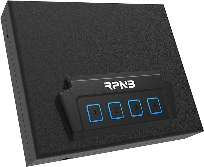 RPNB Gun Safe, Quick Access Gun Safe for Handgun, Pistol Safe with Biometric Fingerprint or Quick Electronic Keypad