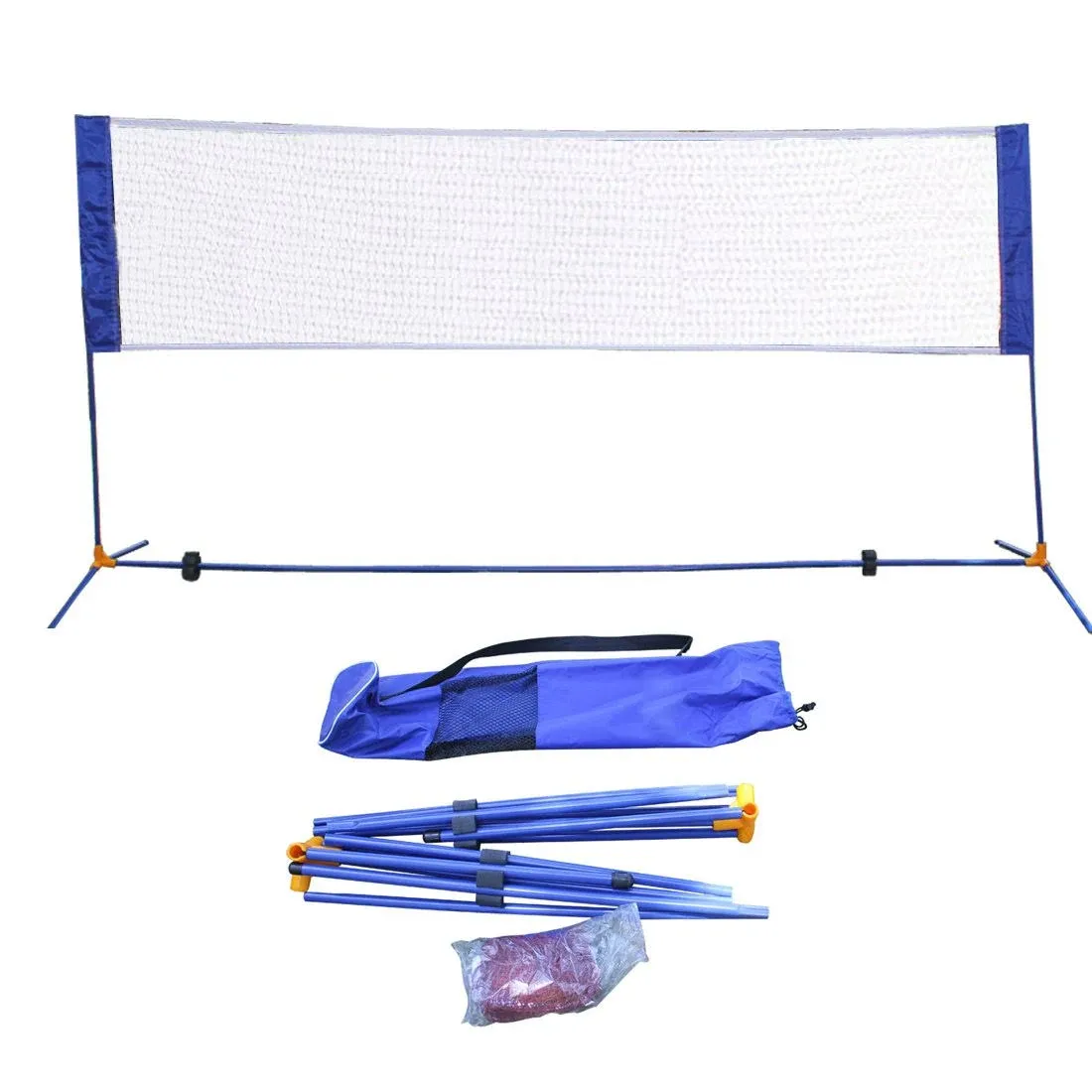 Portable Height Adjustable Badminton Volleyball Tennis Net Set Multi-purpose Sports Equipment with Poles Stand and Carry Bag for Kids Adult Outdoor Exercise