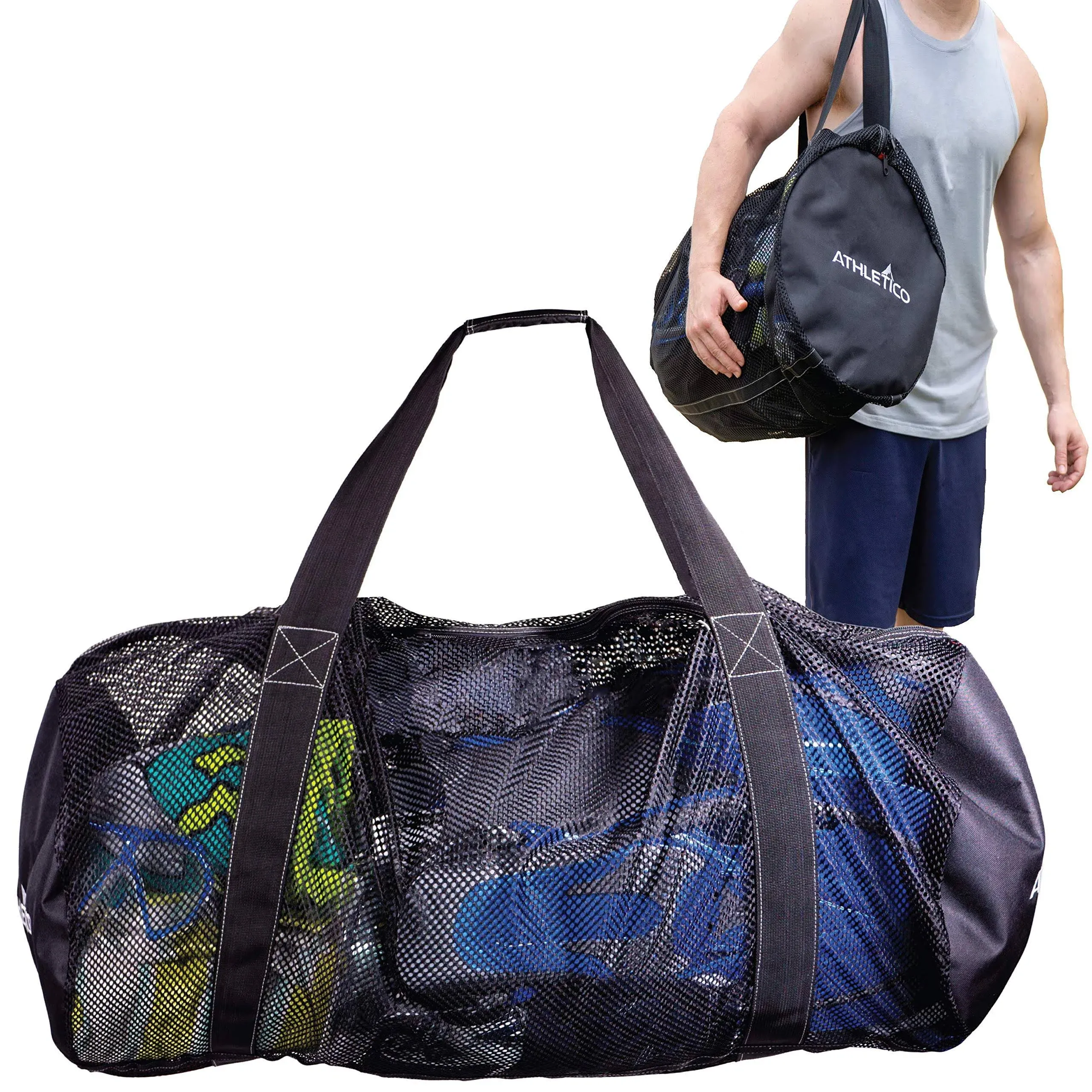 Athletico Mesh Dive Duffel Bag for Scuba or Snorkeling - XL Mesh Travel Duffle ...