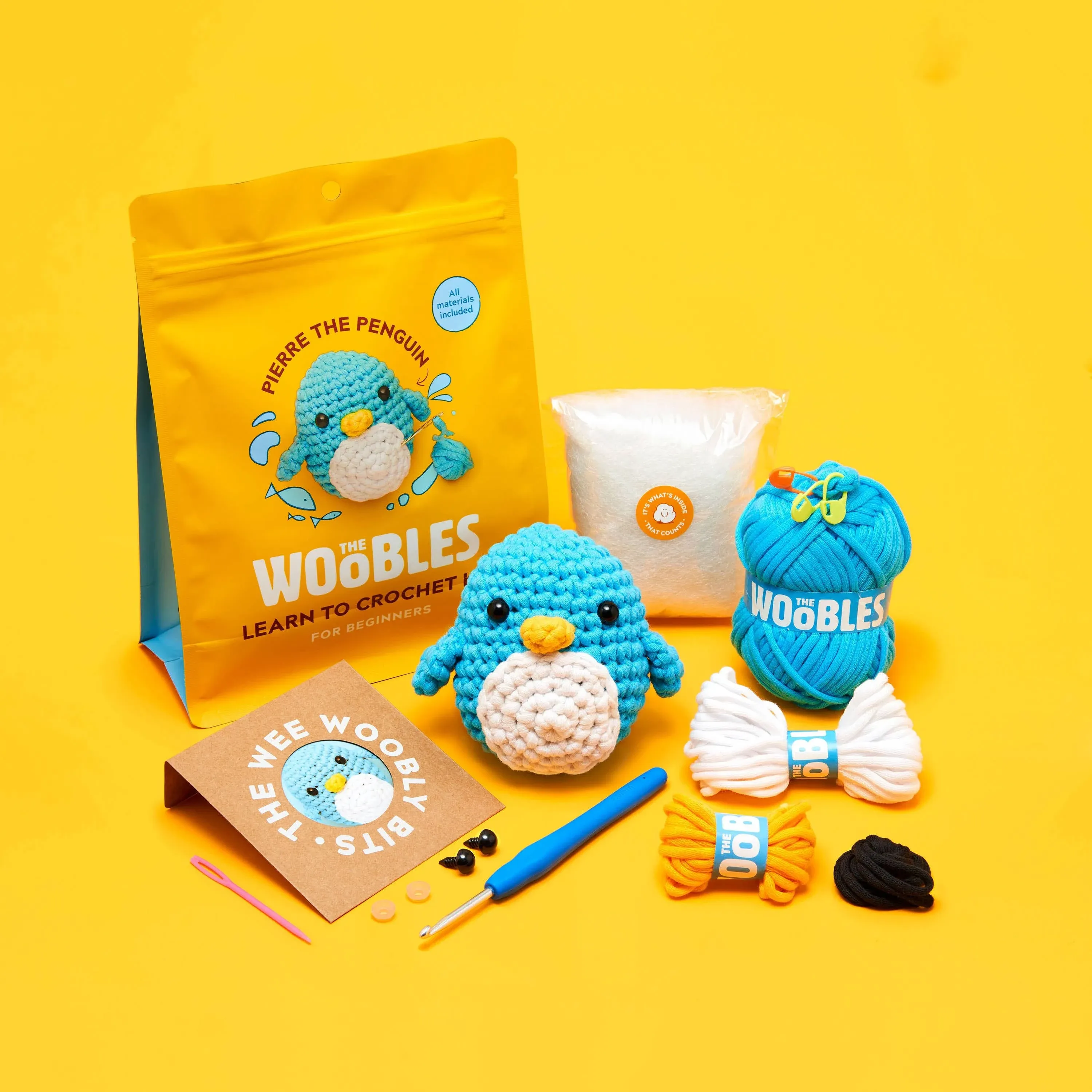 The Woobles 4.5" Pierre The Penguin Crochet Kit