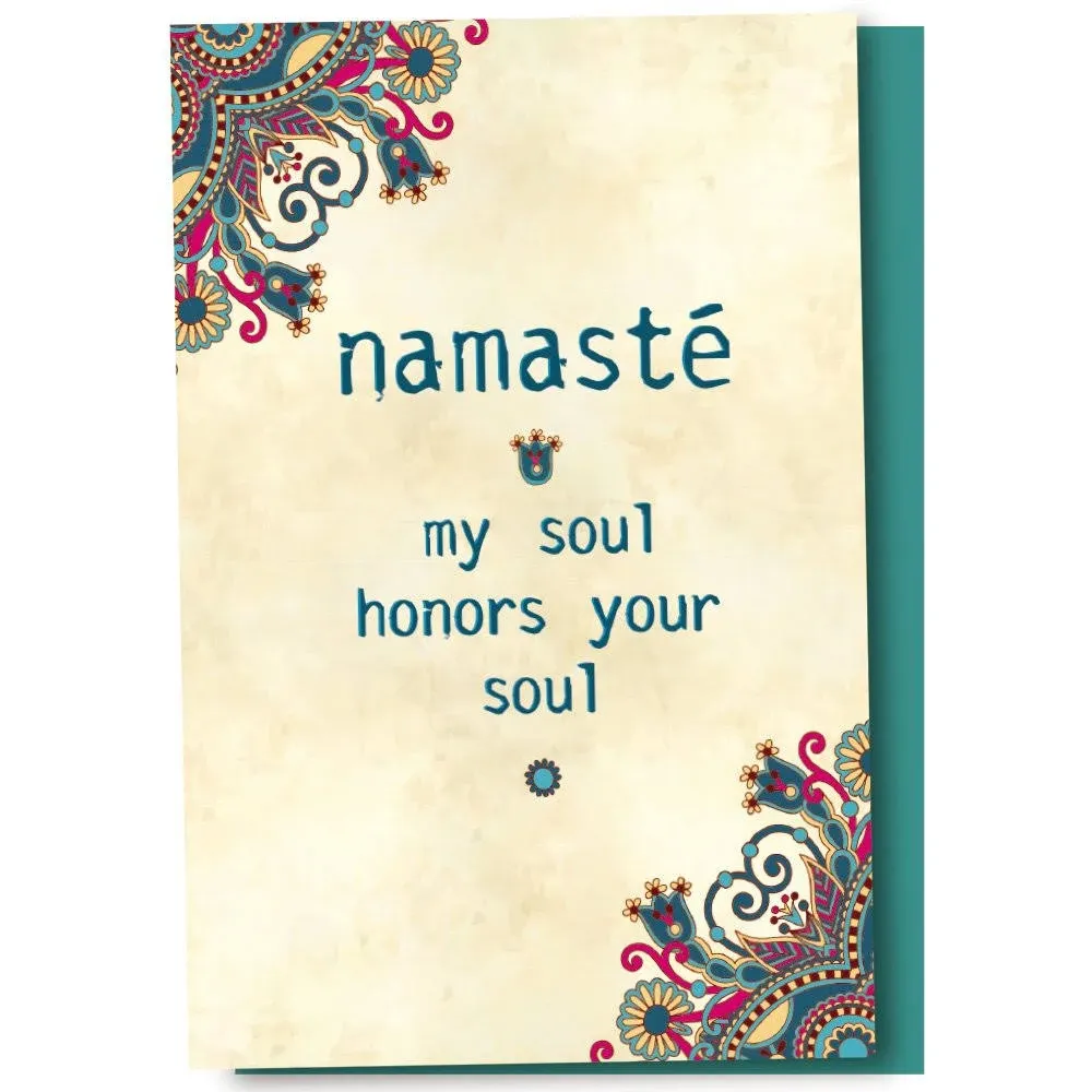 Tree-free Greetings EcoNotes 12-Count Namaste Honor Blank Notecard Set with Envelopes, All Occasion, New Age Inspirational for Yoga Lovers (FS56948)