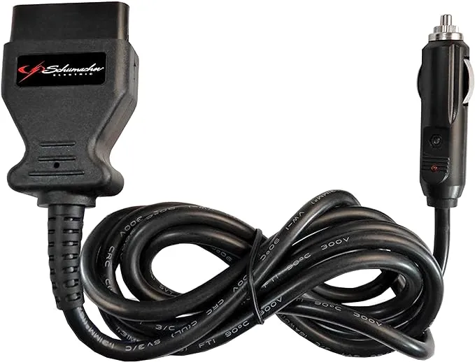 Schumacher SEC-12V-OBD Memory Saver Adapter Cable - 12V - Save Your Vehicle Settings During Battery Removal