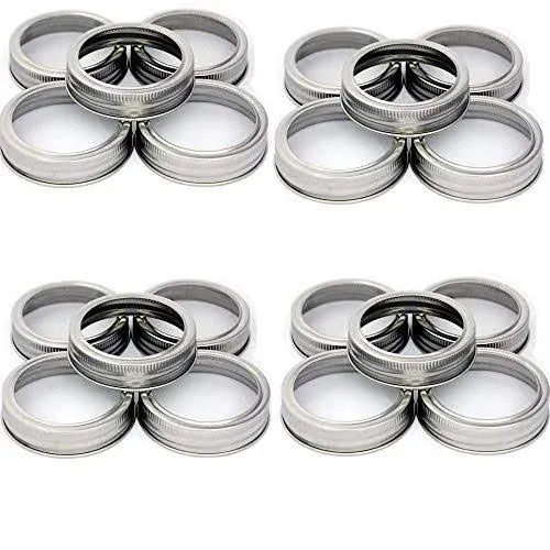 Stainless Steel Wide Mouth Replacement Rings for Mason Canning Jar 20 Pack New