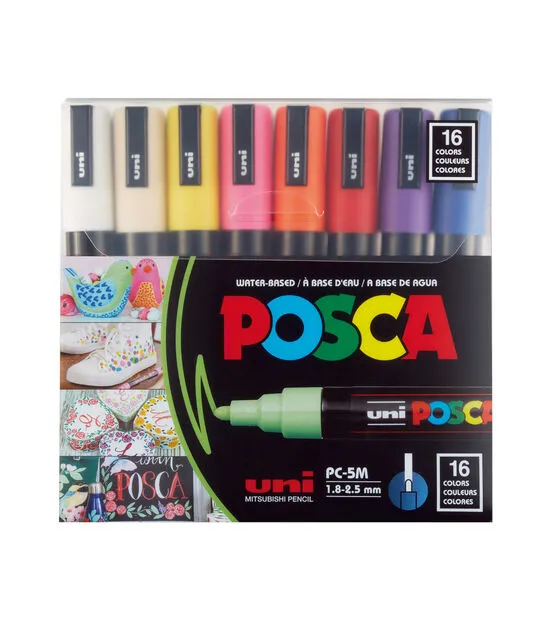 Posca 16-Color Paint Marker Set - PC-5M Medium