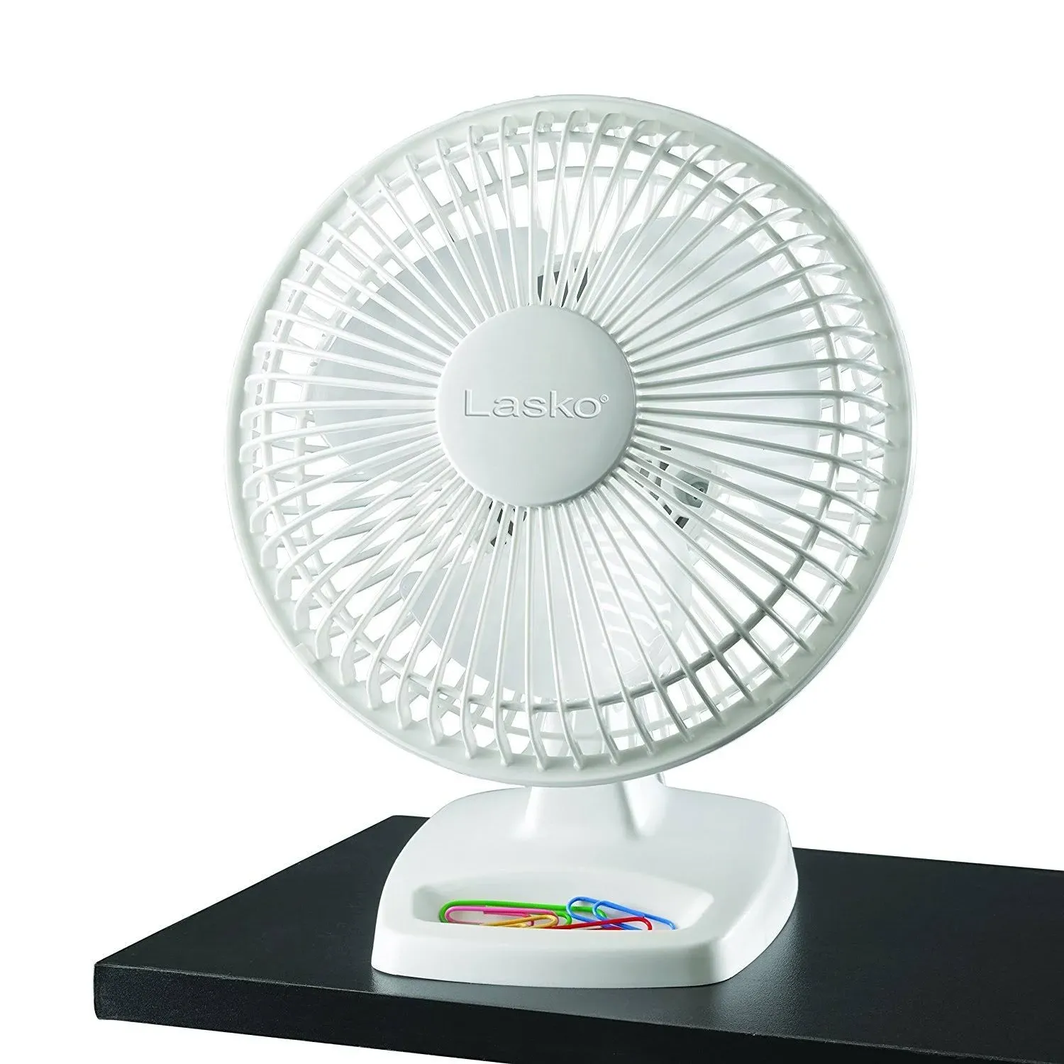 6 in. Personal Fan Small Portable Pivots Air Flow Desk Table Office Home White