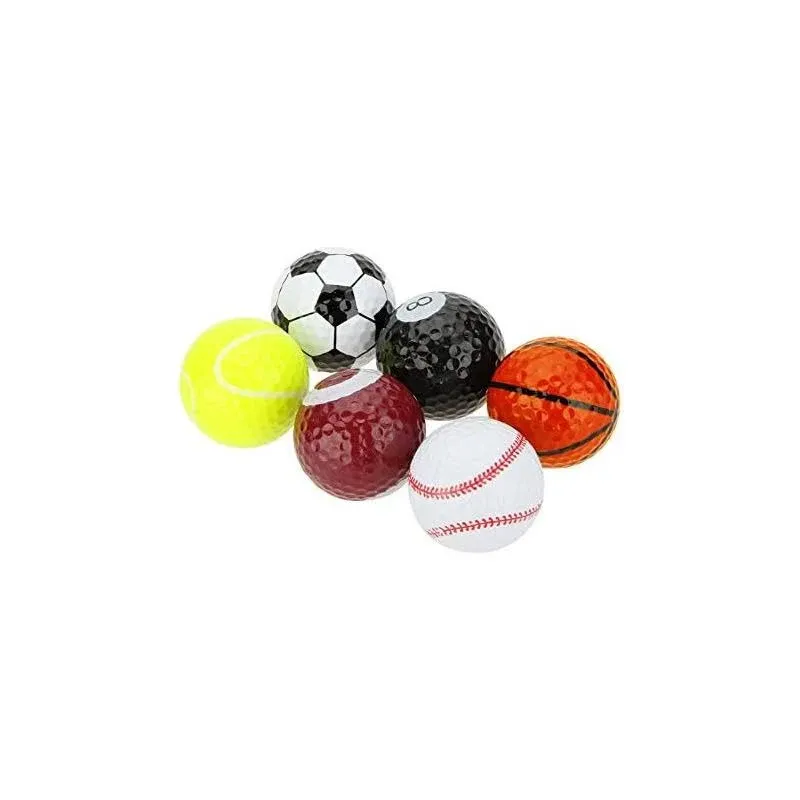 Funny Novelty Practice Golf Balls 6Pack for Kids Men Woman, Christmas Birthday Gift