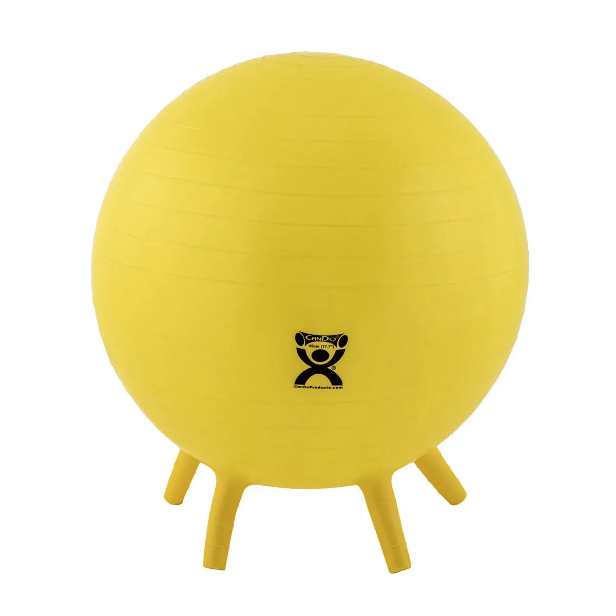 Cando Inflatable Exercise Ball - with Stability Feet - Yellow