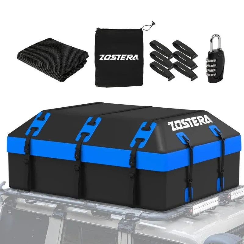 ZOSTERA Rooftop Cargo Carrier Car Roof Cargo Bag Waterproof 21 Cubic Feet Sof...