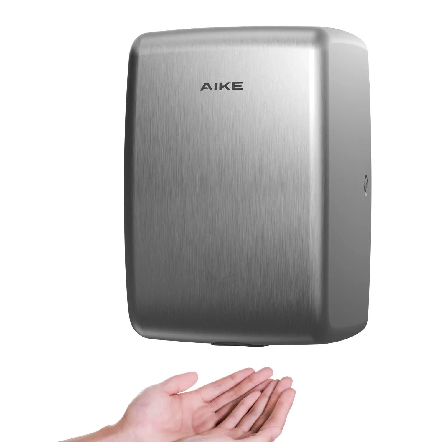 Aike Stainless Steel Electric Jet Hand Dryer, UL Approved 120V, AK2803D, Brushed