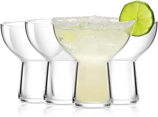 LEYU Stemless Margarita Glasses Set of 4