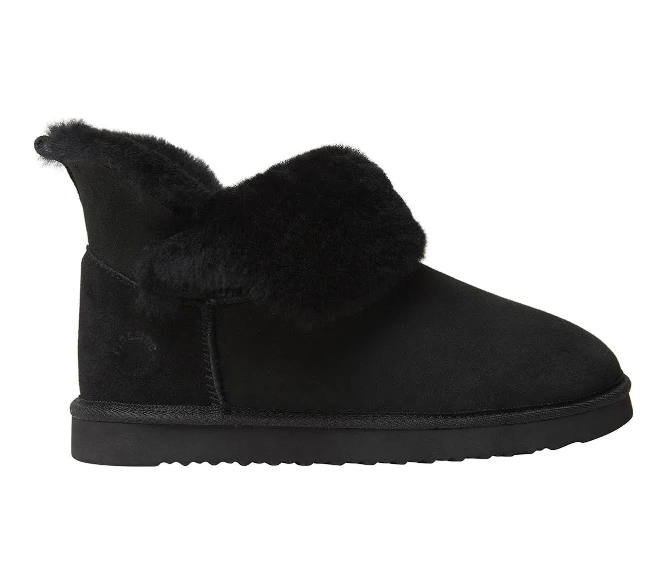 Fireside by Dearfoams Women's Perth Shearling Foldover Boot - Black - Size 9