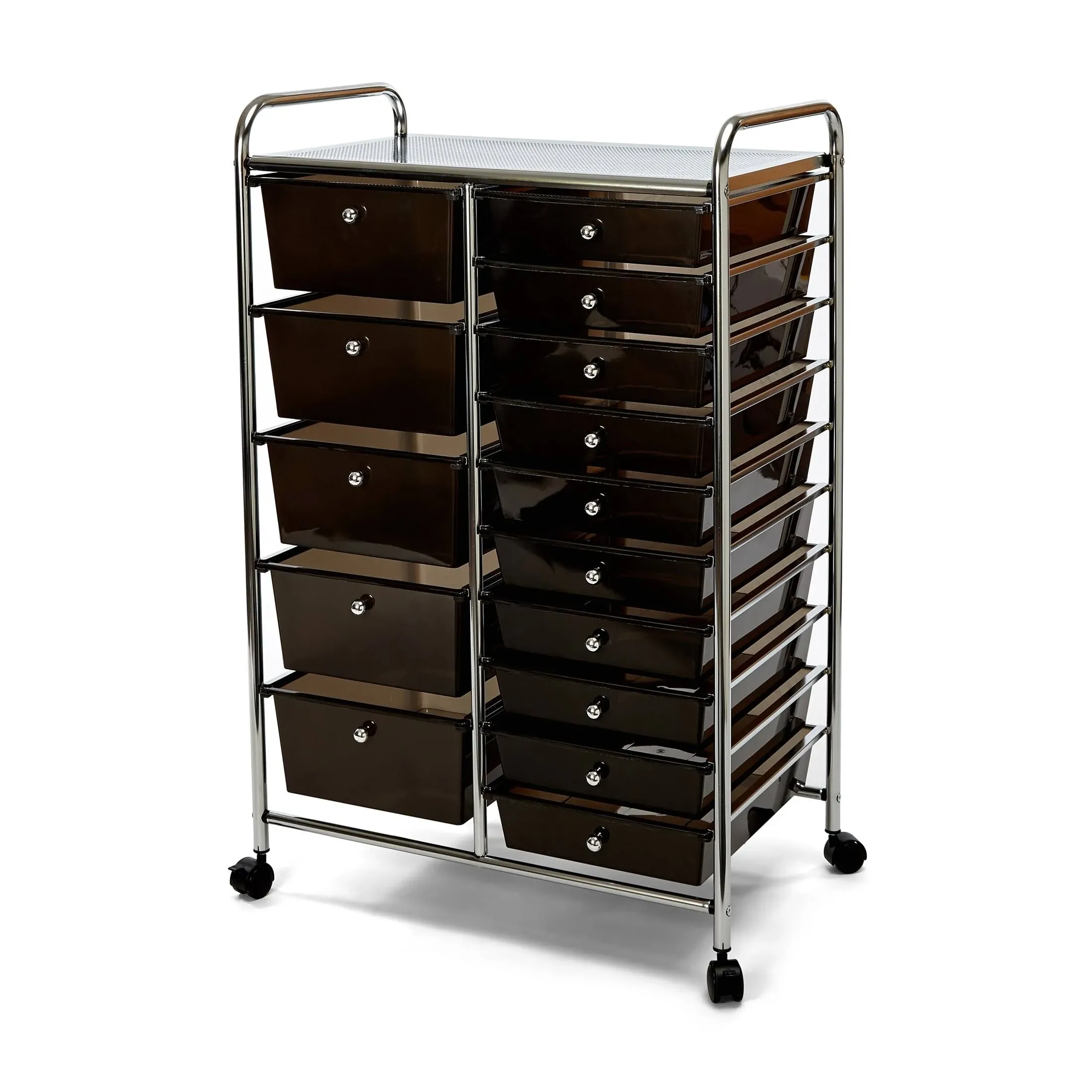 Seville Classics Organizer Cart 15-Drawer Black