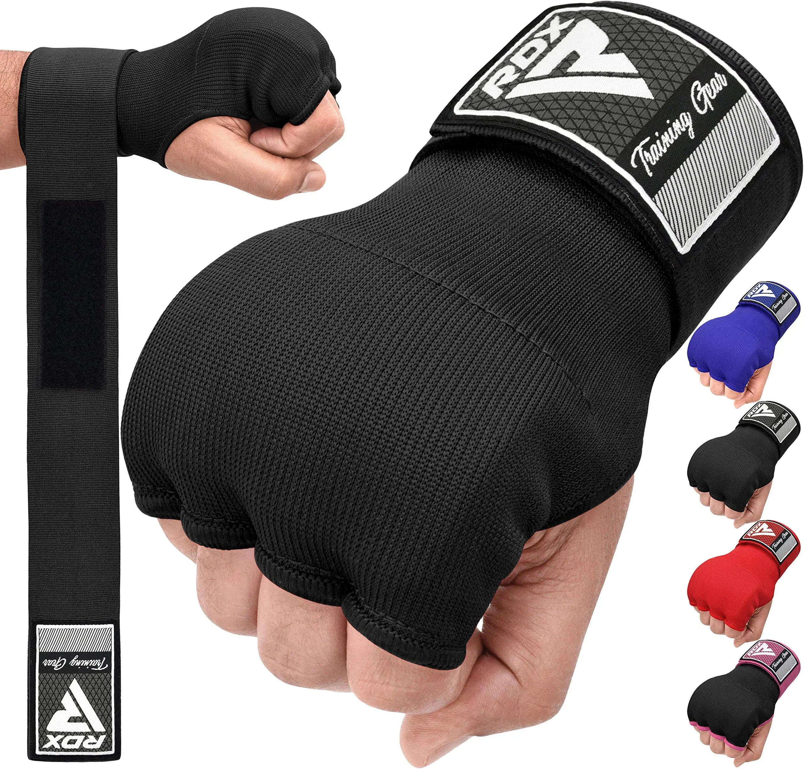 RDX Gel Boxing Hand Wraps Inner Gloves Men Women, Quick 75cm Long Wrist Straps, Elasticated Padded Fist Under Mitts Protection, Muay Thai MMA