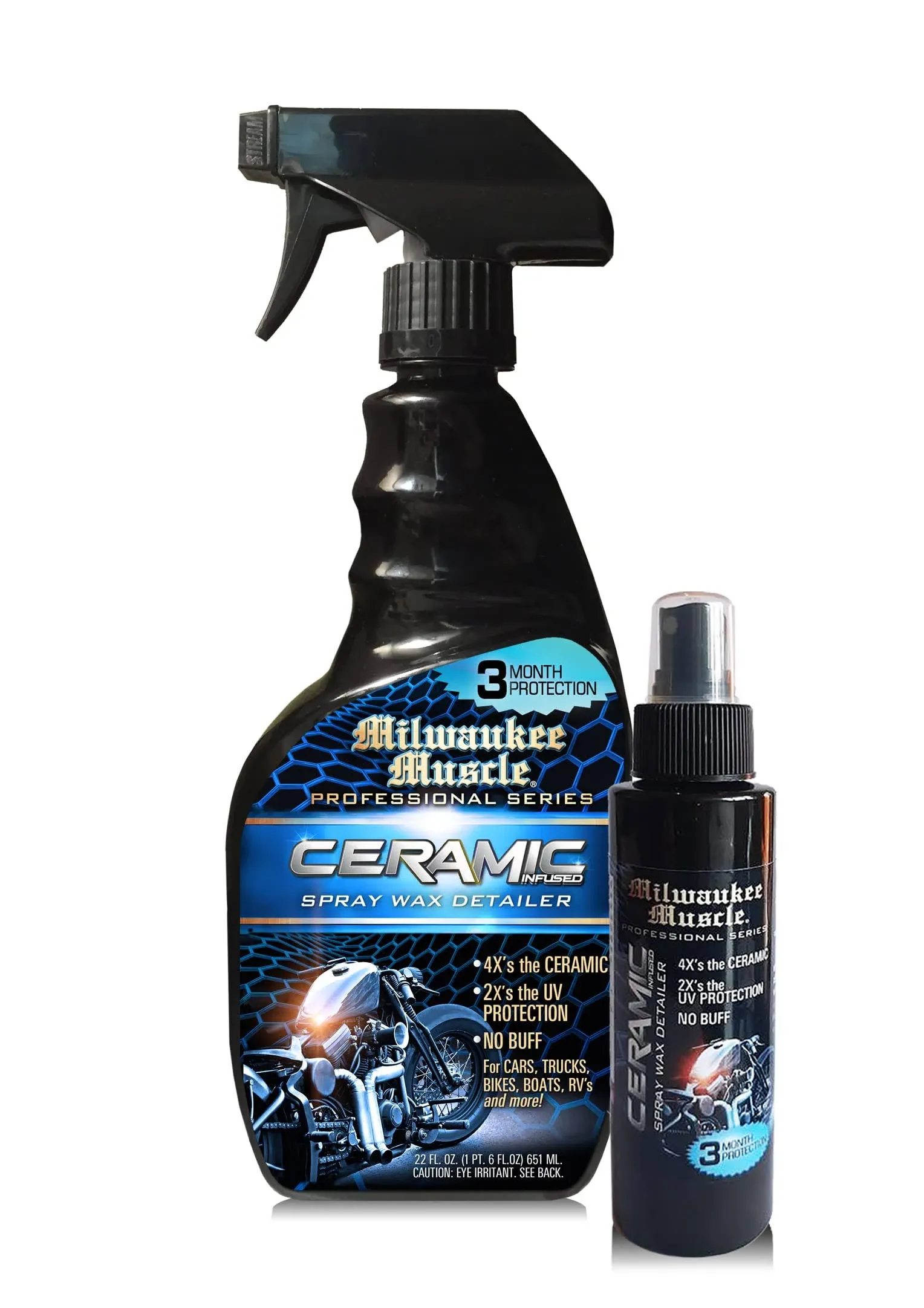 Ceramic Motorcycle Bike Wax Spray - 22 Fl Oz &amp; 4 Travel -... 