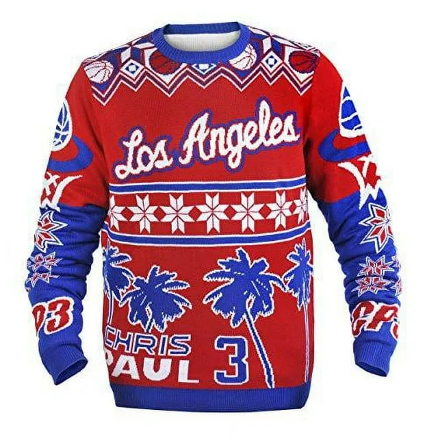 "FOCO NBA Men's Los Angeles Clippers Chris Paul #3 Player Ugly Sweater - "