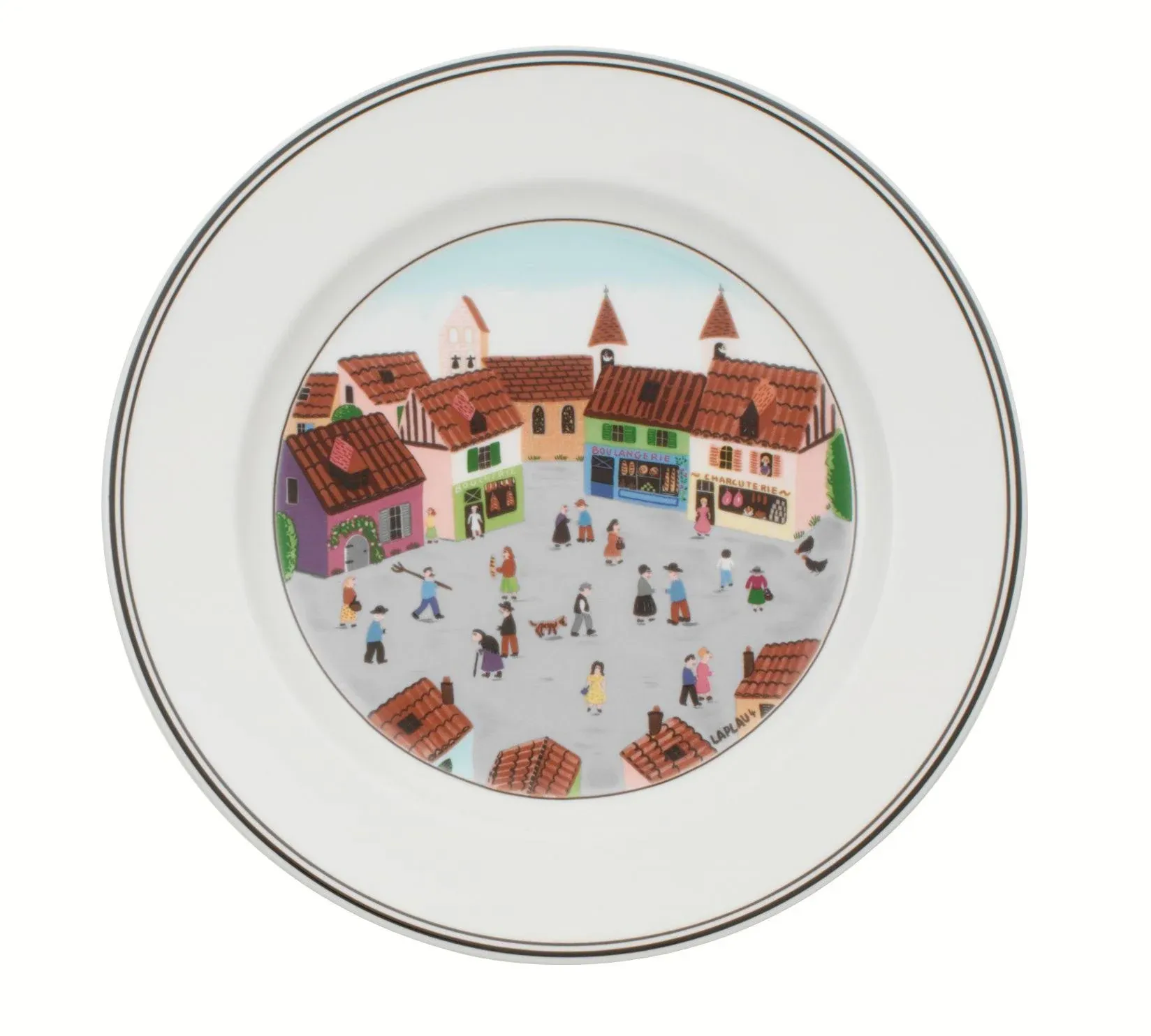 Villeroy &amp; Boch Naif Design OLD VILLAGE SQUARE Salad Plate 8&#034;