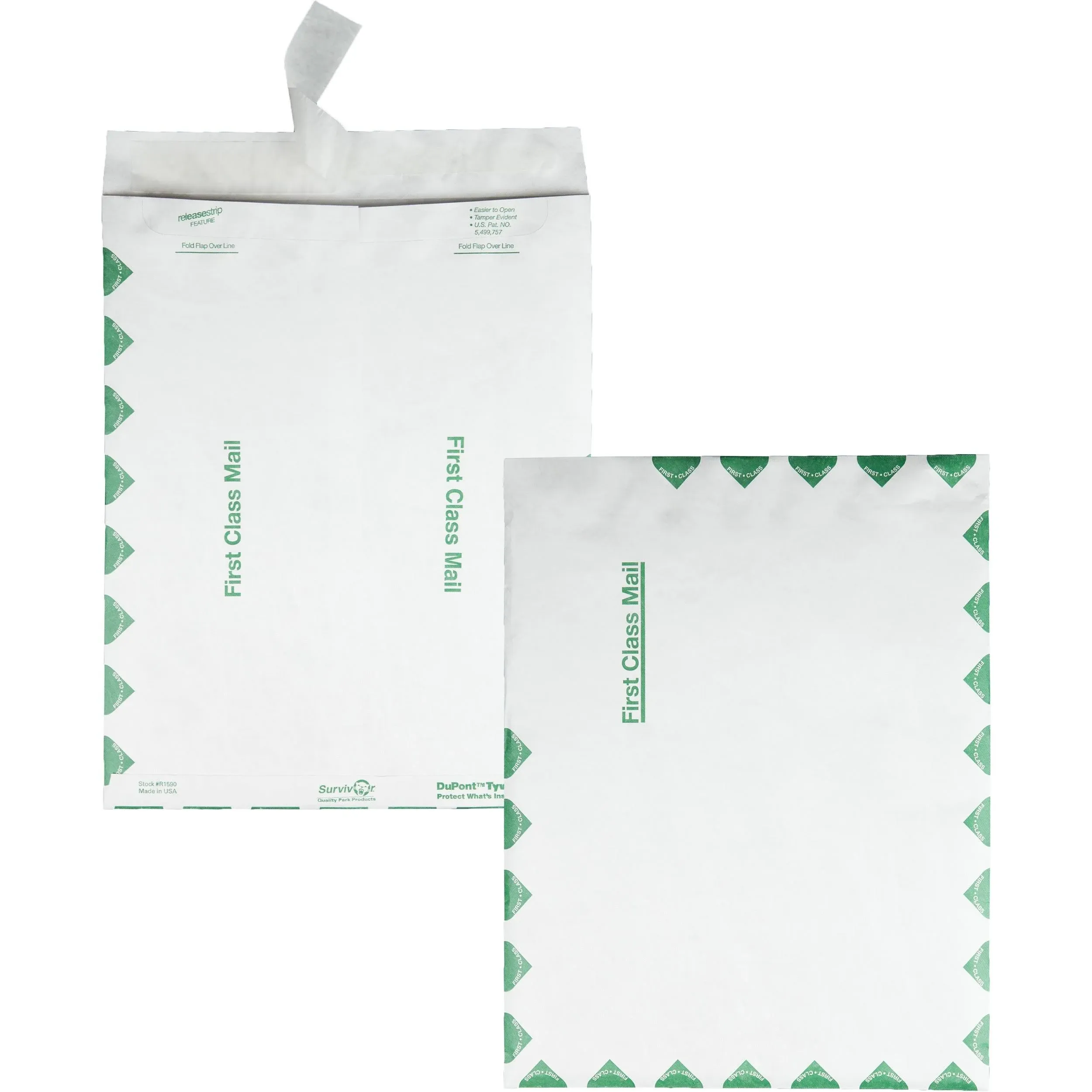 Quality Park Products Tyvek Usps First Class Envelopes, White - 100 count