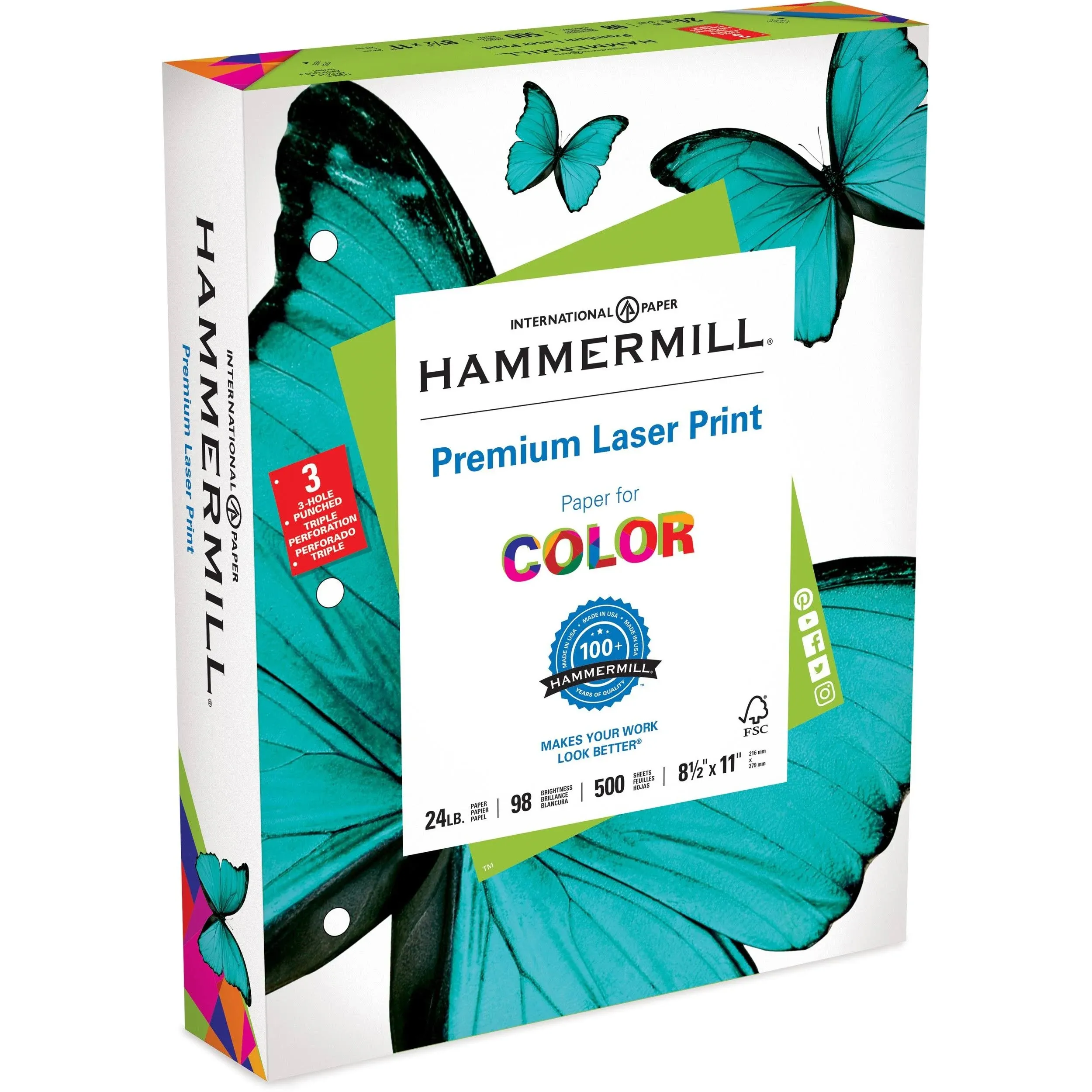 Hammermill Paper, Premium Laser Print Paper 8.5 x 1 Ream | 500 Sheets, White 