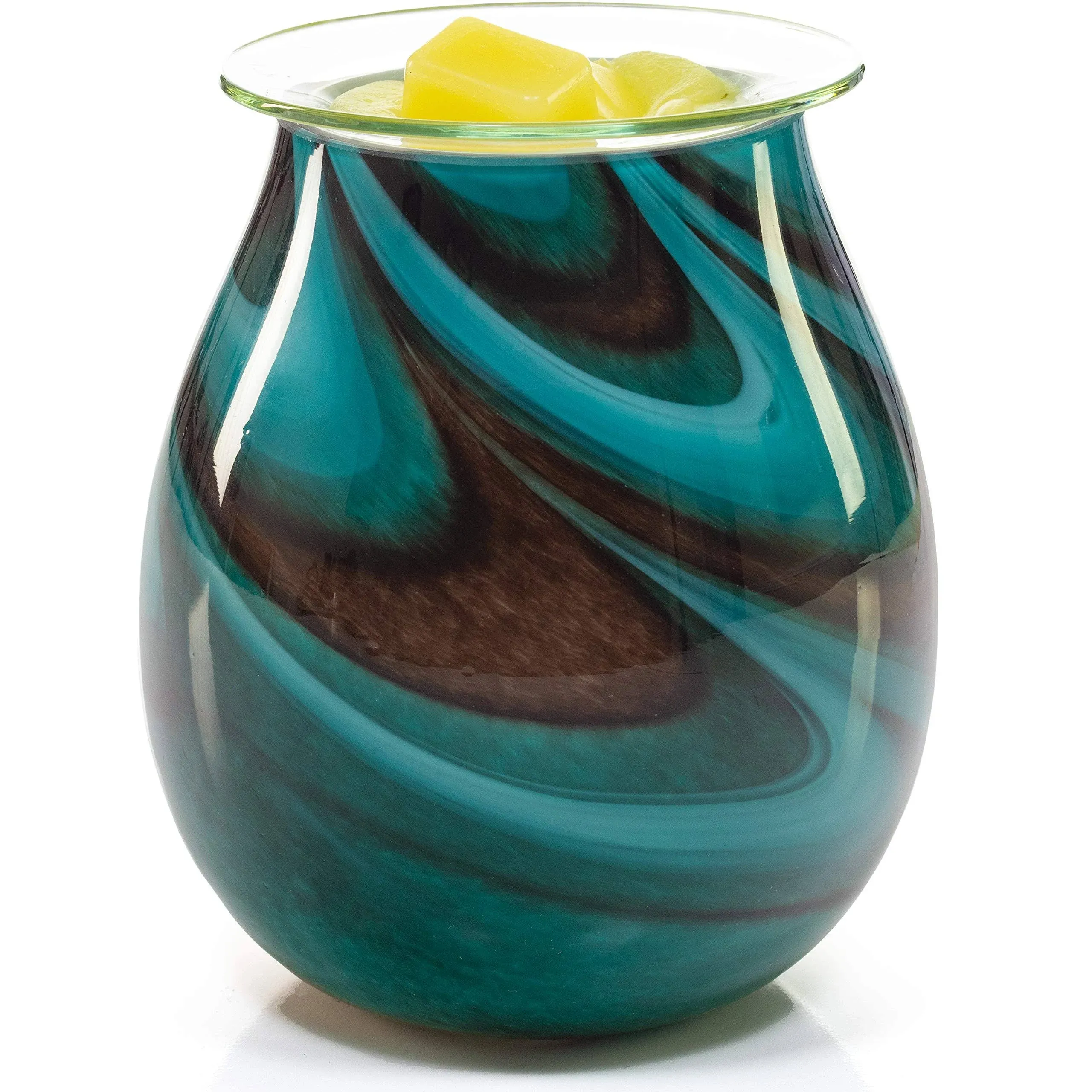 VP Home Radiant Art Glass Fragrance Warmer (Viridian Swirl