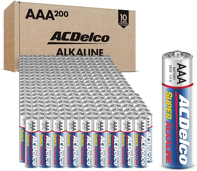ACDelco 24-Count 9 Volt Batteries, Maximum Power Super Alkaline Battery, 7-Year Shelf Life, Recloseable Packaging