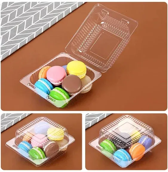 Jnnzzggu 100 Pcs Clear Plastic Square Hinged Food Container,Disposable Clamshell ...