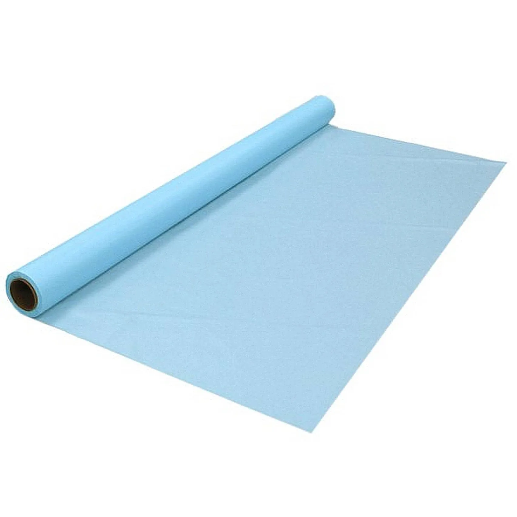 Party Essentials Heavy Duty Plastic Banquet Table Roll Available in 27 Colors, 40" x 150', Light Blue