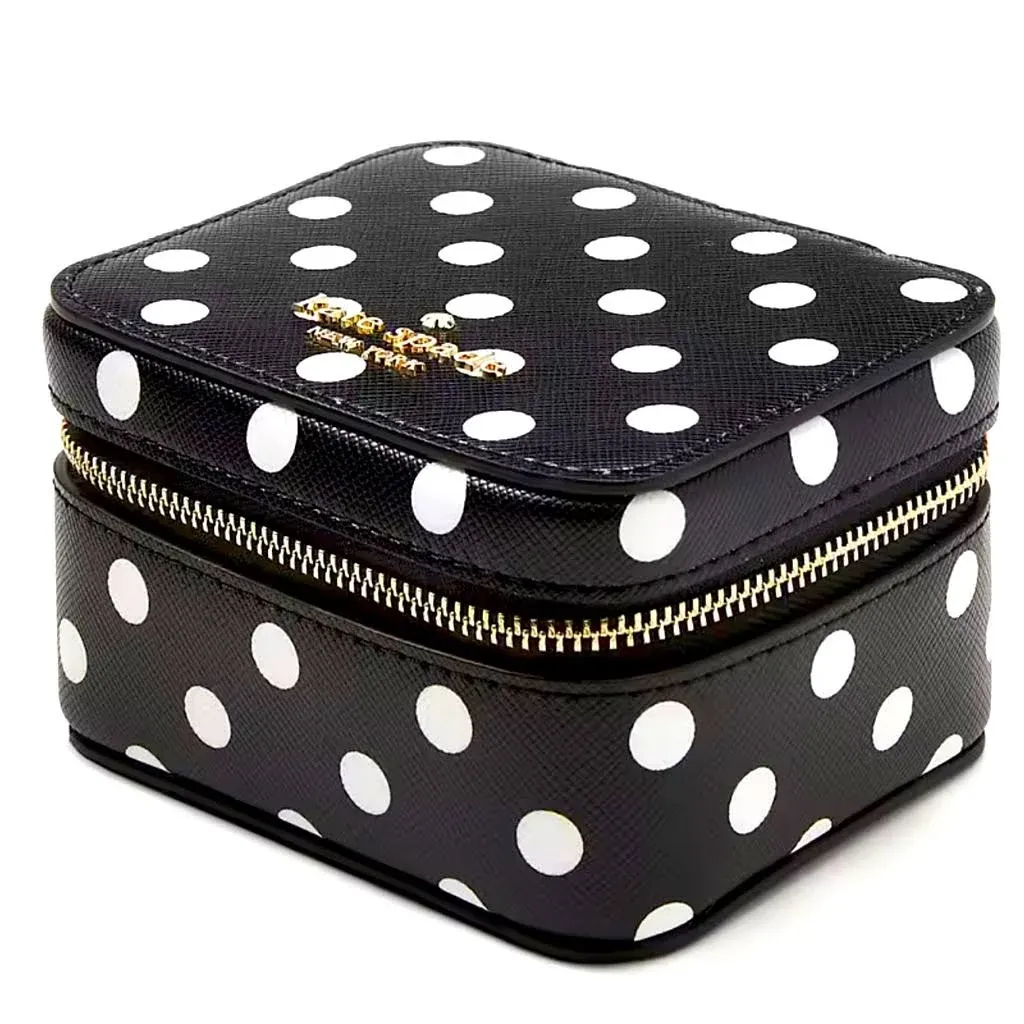 NWT Kate Spade Cheers Charming Dot Boxed Jewelry Holder Black Multi K7236