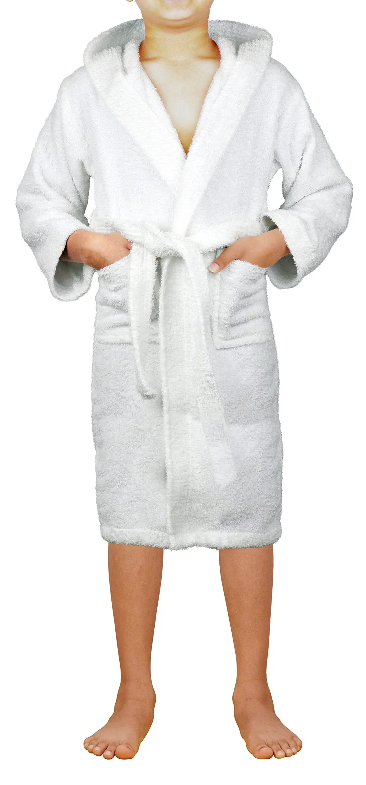 Kid’s Unisex Terry Cloth 100% Cotton Hooded Bathrobes