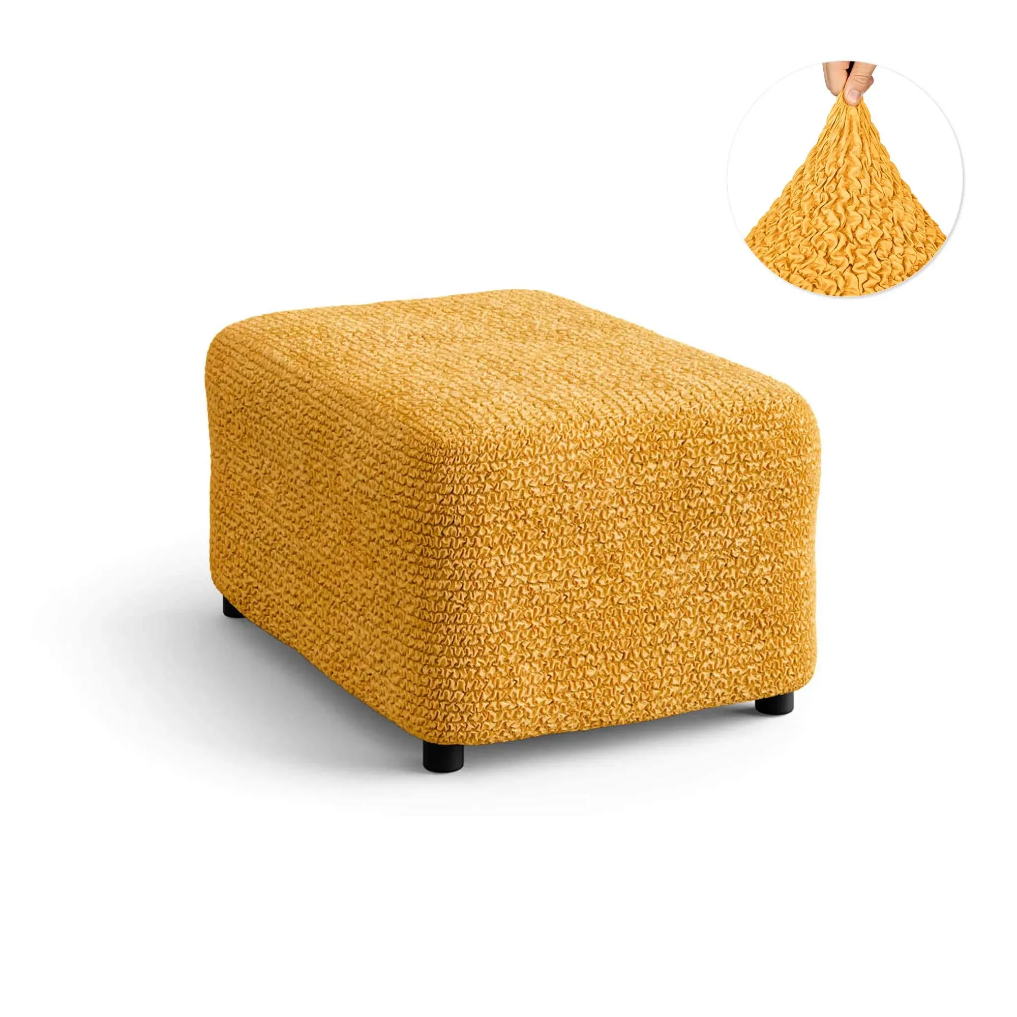 Microfibra Collection Stretch Ottoman Slipcover - Easy to Clean & Durable PAULATO ...