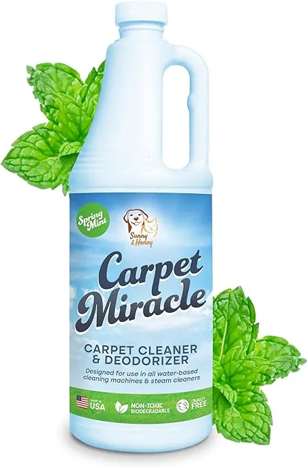 Carpet Miracle - Carpet Cleaner Solution Shampoo for Machine Use, Deep Stain Remover and Odor Deodorizing Formula, Use On Rug Car Upholstery and Carpets (Light Lavender Scent, 32FL OZ)