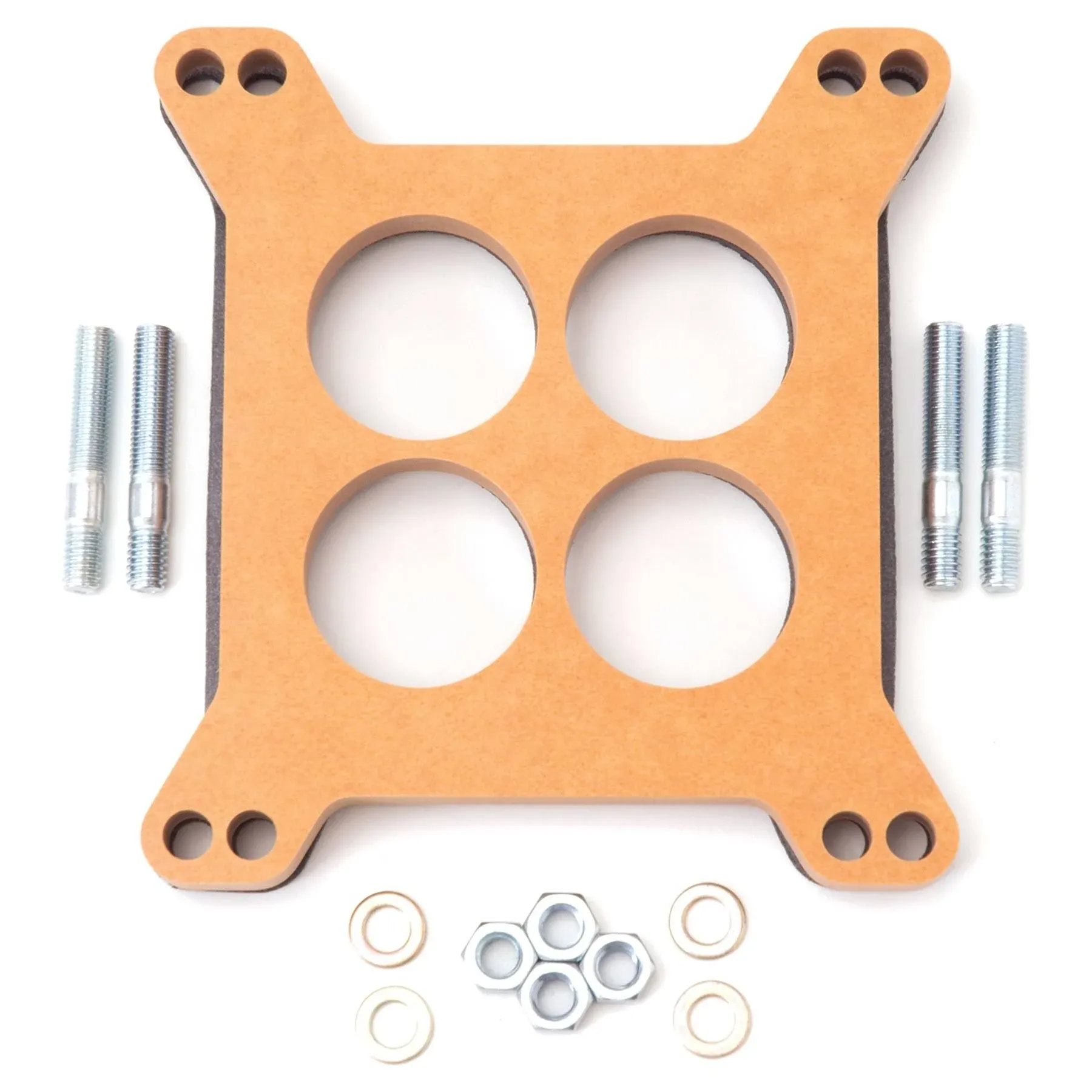 Edelbrock Carburetor Spacer 1/2" 4-Hole Dual Bolt Pattern Wood Fiber Laminate 4-Barrel Carburetor